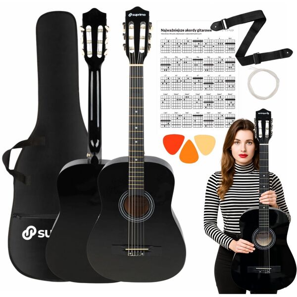 SUPRIMO CGS2 BK gitara klasyczna 4/4 czarna do nau