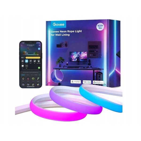 Taśma LED Govee Govee Neon MATTER LED rohová lišta 5m - RGBIC
