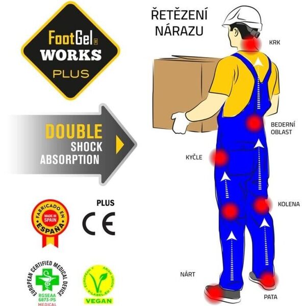 Μηχανικά Wear Vidpadžiai Footgel Works Plus XXL, dydis 48-52 14000619 602561572189