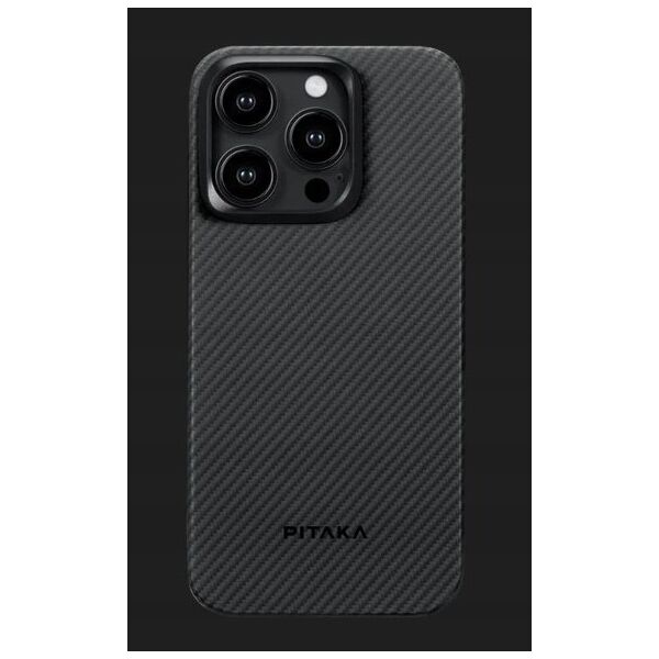 Θήκη Pitaka MagEZ 4 600D, μαύρο/γκρι twill - iPhone 15 Pro