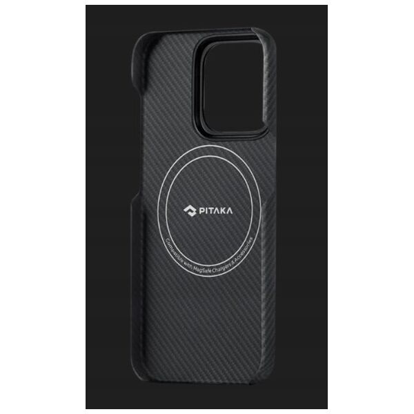 Θήκη Pitaka MagEZ 4 600D, μαύρο/γκρι twill - iPhone 15 Pro