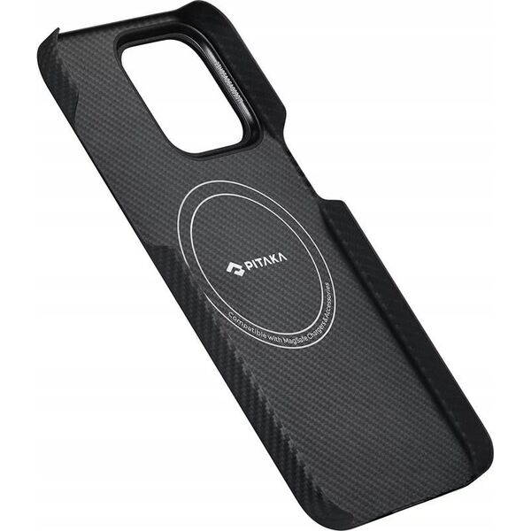 Θήκη Pitaka MagEZ 4 600D, μαύρο/γκρι twill - iPhone 15 Pro
