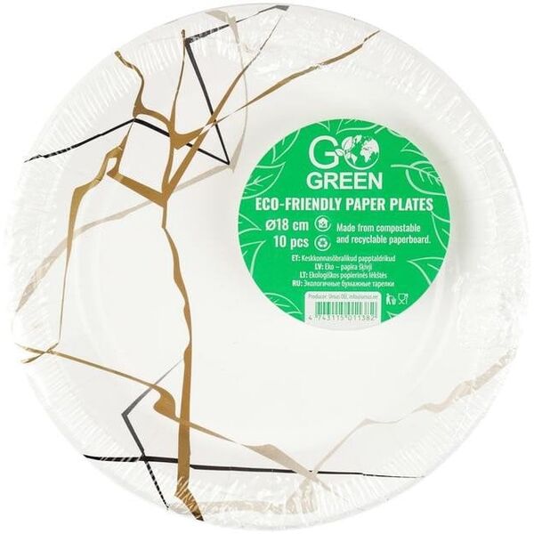 Οικολογικά χάρτινα πιάτα Marble Go Green O18cm 10 τεμ./ 0 07kg  4743115012068