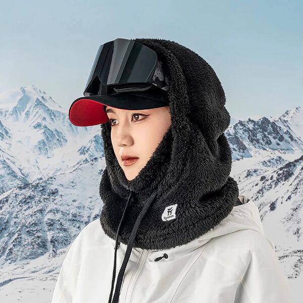 Μπαλακλάβα σκι Qunature Arctic Velvet μέγεθος M - μαύρη