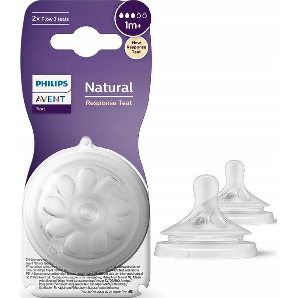 Philips Philips AVENT Natural Response SCY963/02 Baby bottle teat to help reduce colic, Orthodontic, Anti-colic valve, 2 pc(s)
