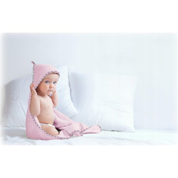 Bocioland Okrycie kąpielowe ręcznik 80x80cm bawełna frotte Bocioland róż