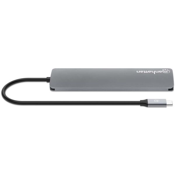 Manhattan 190442 stacja dokująca Przewodowa USB 3.2 Gen 1 (3.1 Gen 1) Type-C Szary