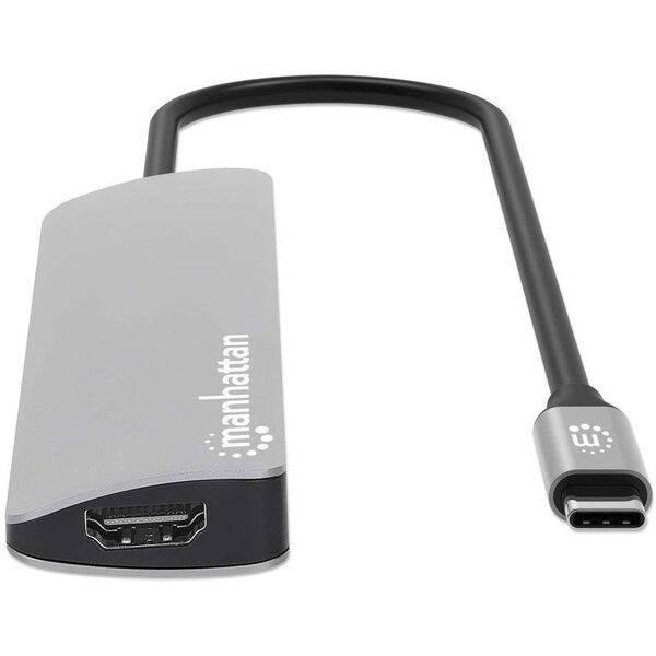Manhattan 190442 stacja dokująca Przewodowa USB 3.2 Gen 1 (3.1 Gen 1) Type-C Szary
