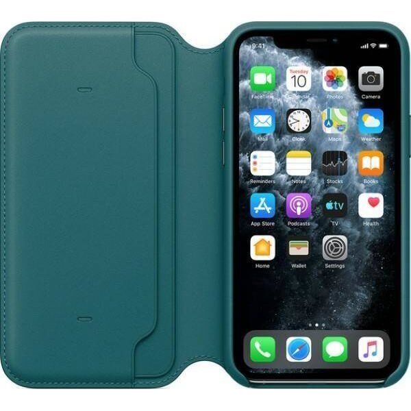 Apple Skórzane etui folio do iPhone 11 Pro pawie pióro