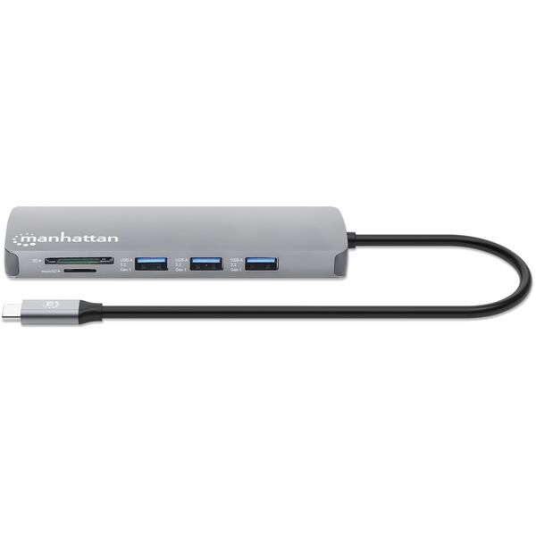 Manhattan 190459 stacja dokująca Przewodowa USB 3.2 Gen 1 (3.1 Gen 1) Type-C Szary