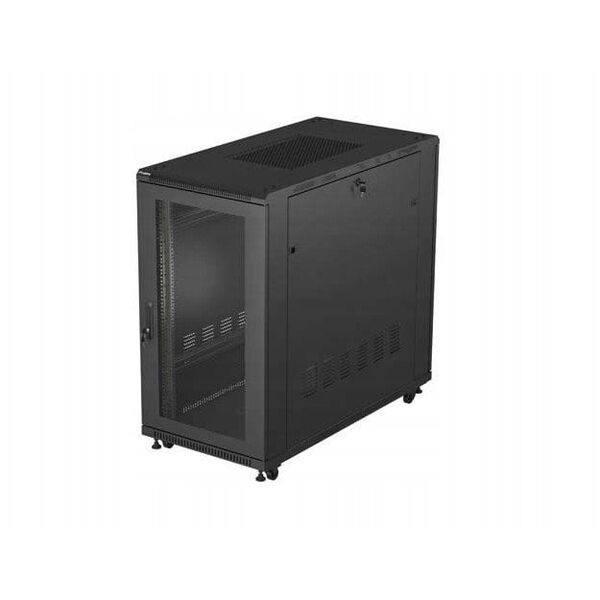 SZAFA INSTALACYJNA RACK STOJĄCA 19" 22U 600X1200 CZARNA DRZWI PERFOROWANE LANBERG (FLAT PACK)