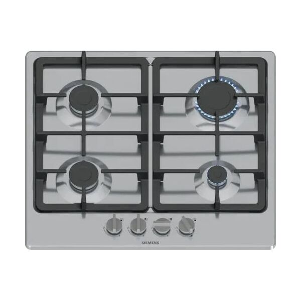 Siemens EG6B5PK90 płyta kuchenna Czarny, Stal nierdzewna Wbudowany 60 cm Gaz 4 stref(y)