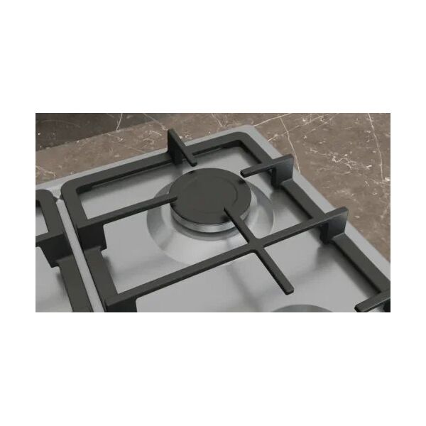 Siemens EG6B5PK90 płyta kuchenna Czarny, Stal nierdzewna Wbudowany 60 cm Gaz 4 stref(y)