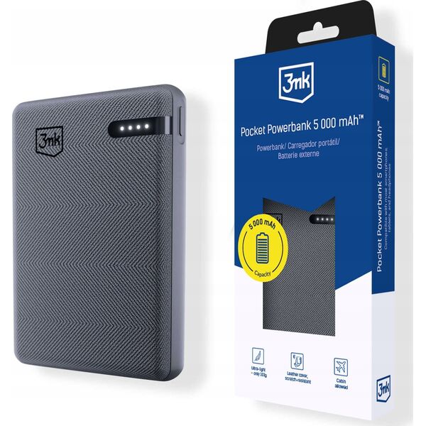 Powerbank 3MK Pocket Powerbank 5000mAh 12W USB-C gray/gray