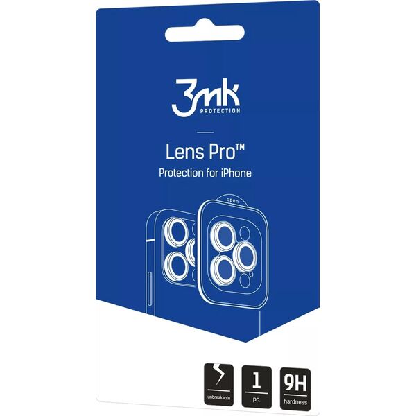 Szkło hartowane na obiektyw aparatu do Apple iPhone 16e - 3mk Lens Protection Pro Blue