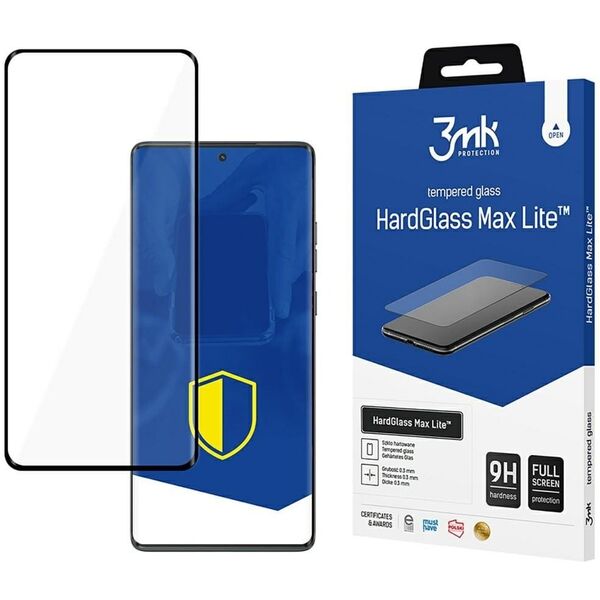 Szkło hartowane 3MK HardGlass Max Lite   do Motorola Moto G85 czarny