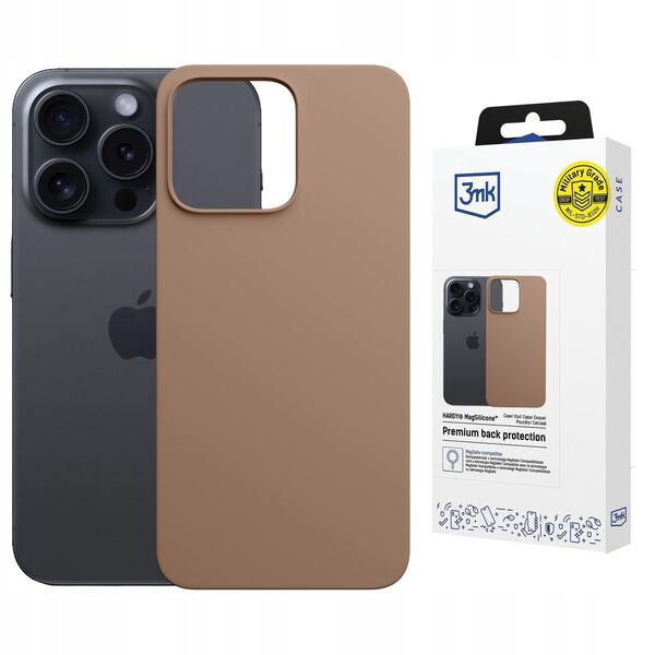 Etui 3MK Hardy MagSilicone do Apple      iPhone 15 Pro Max ciemnozłoty