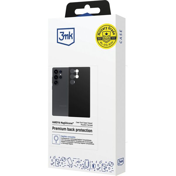 Etui 3MK Hardy MagSilicone do Samsung    Galaxy S23 Ultra czarny