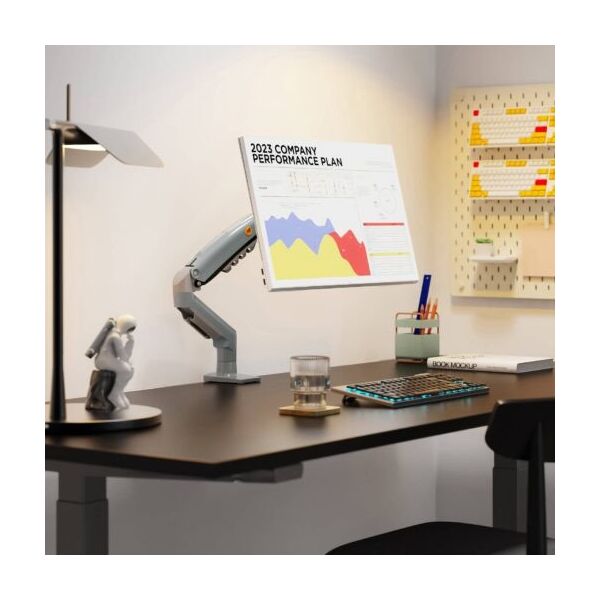F80-XV Lake Blue Solidny Ergonomiczny Uchwyt do Monitora 17&apos|-30&apos| Regulacja 3D VESA PIVOT