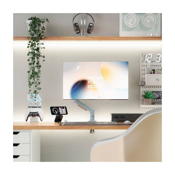 F80-XV Lake Blue Solidny Ergonomiczny Uchwyt do Monitora 17&apos|-30&apos| Regulacja 3D VESA PIVOT