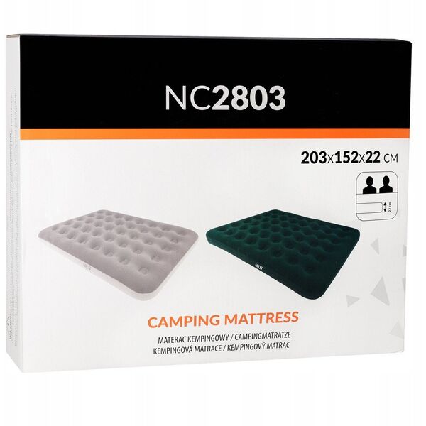 NC2803 MATERAC TURYSTYCZNY DMUCHANY 203X152X22 CM ZIELONY NILS CAMP