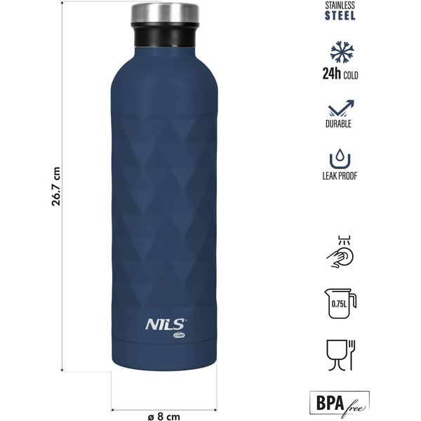 NC3805 BUTELKA TURYSTYCZNA 750ML NIEBIESKA NILS CAMP