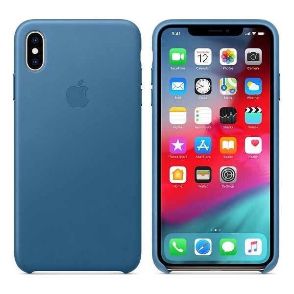 Apple Etui skórzane iPhone XS Max - szary błękit-MTEW2ZM/A