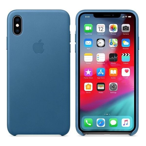 Apple Etui skórzane iPhone XS Max - szary błękit-MTEW2ZM/A