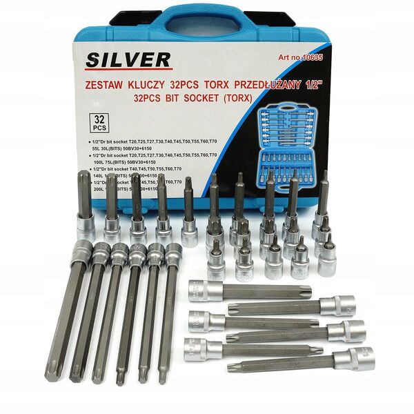TORX KEYS 1/2" EXTENDED 32 pcs / SILVER