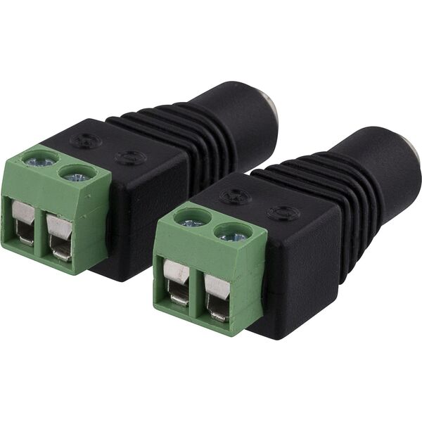 Deltaco TBL-1004, Ø5.5mm DC, 2-pin Terminal, Μαύρο