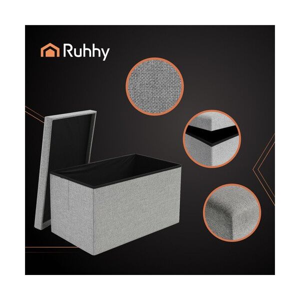 Pufa materiaowa szara 76x38x38cm Ruhhy 26131