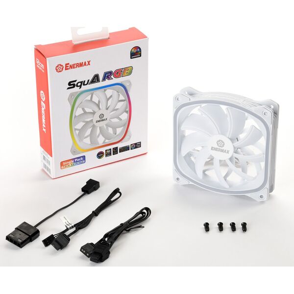Wentylator Enermax SquA RGB Biały (UCSQARGB12P-W-SG)