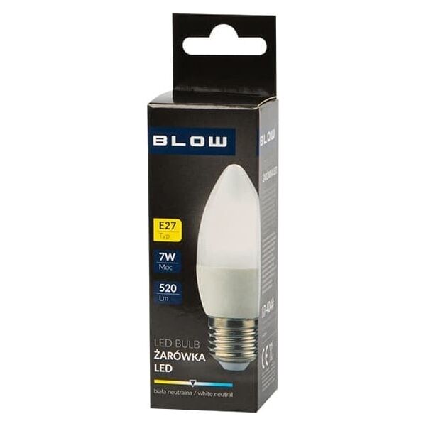 Blow 87-404# Żarówka led  e27 c37 eco 7w b.neutralna