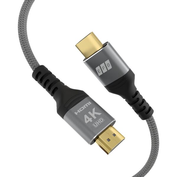 EFB HDMI Kabel High-Speed m. Ethernet 4K60Hz 0,5m grau