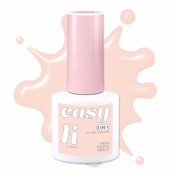HI HYBRID Easy 3w1 Lakier hybrydowy nr. 603 Peach Peace 5 ml