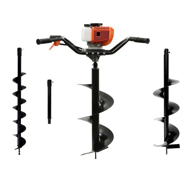 Świder spalinowy(2os.) + wiertła(10cm,20cm,30cm) + adapter 50cm (1/2)