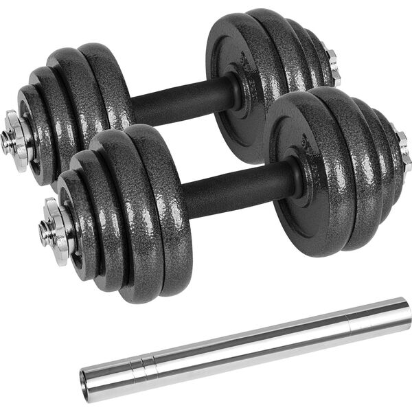 Hantle żeliwne regulowane w walizce z gryfem, zestaw 30kg  REBEL ACTIVE