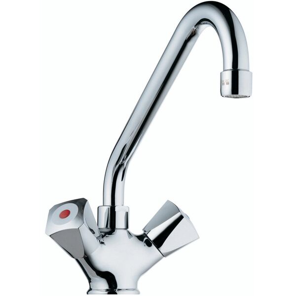 IDEAL STANDARD Μπαταρία κουζίνας Børma Standard με κεραμικές βαλβίδες, προεξοχή 200 mm και εύκαμπτους σωλήνες σύνδεσης 3/8"