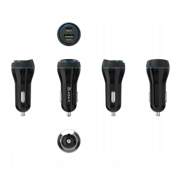 Adam Elements Omnia C1+ - ładowarka samochodowa USB-C/USB-A 45W czarna - Gwarancja bezpieczeństwa. Proste raty. Bezpłatna wysyłka od 170 zł.