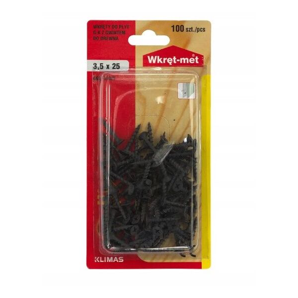 WKRĘTY DO PŁYT KARTONOWO-GIPSOWYCH BGD-35025*P100 KLIMAS