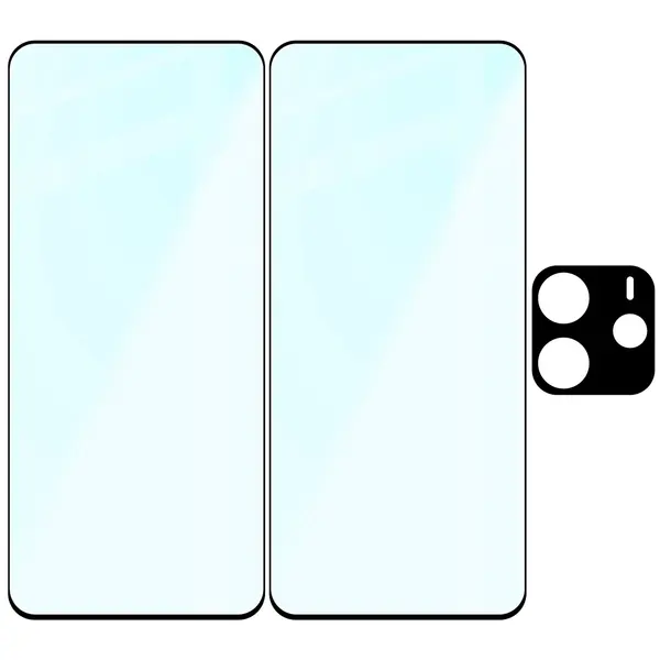 2x szkło na ekran + szkło na aparat Bizon Edge 2 Pack do Xiaomi Redmi Note 14 5G