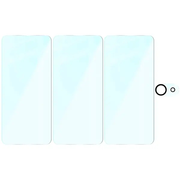 3x szkło na ekran + szkło na aparat Bizon Glass Clear 2 Pack do Apple iPhone 16e
