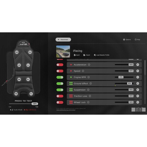 Next Level Racing | Haptic Feedback Gaming Pad | HF8 PRO | Black