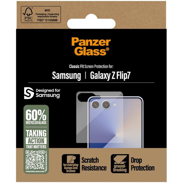 Szkło hartowane PanzerGlass Classic Fit  do Samsung Galaxy Z Flip7