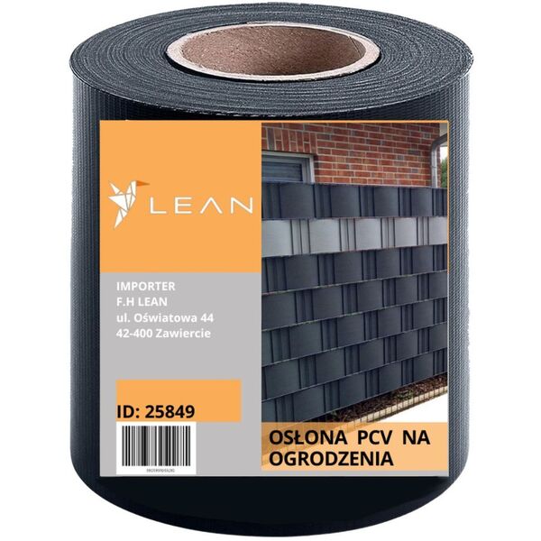 Taśma Ogrodzeniowa Ochrona UV 20 Klipsów Szara 450 g/m 19x35m LEAN