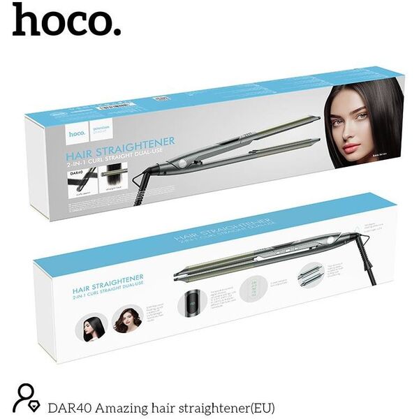 Prostownica do włosów Hoco DAR40 szara