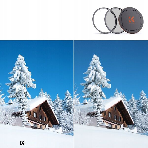 Zestaw 3w1 Filtr Polaryzacyjny Cpl Pierścień Magnetyczny Dekielek K&f 49 Mm / Sku.1700