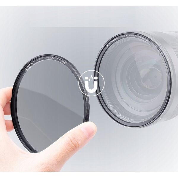 Zestaw 3w1 Filtr Polaryzacyjny Cpl Pierścień Magnetyczny Dekielek K&f 77 Mm / Sku.1707