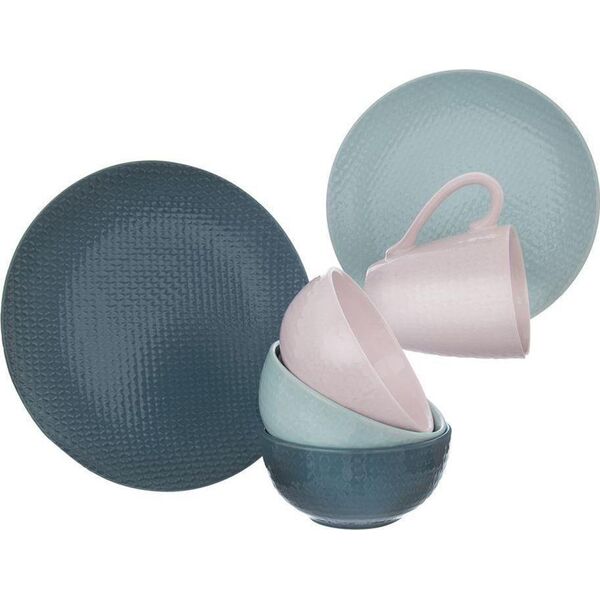 Orion Talerz deserowy płaski ceramiczny pastelowy RELIEF 21 cm zielony