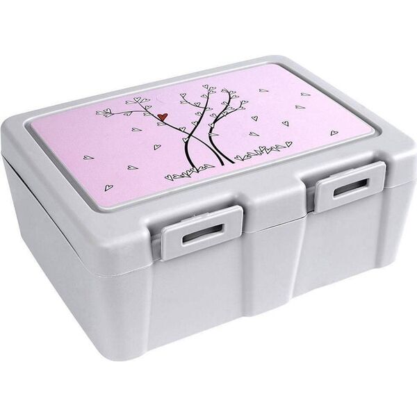 Orion Pojemnik śniadaniowy z przegrodą na śniadanie sałatkę lunchbox sztućce śniadaniówka serce 1 l